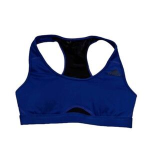 Adidas Womens Size XS Racerback Adjustable Band Athletic Sports Bra Blue Black
